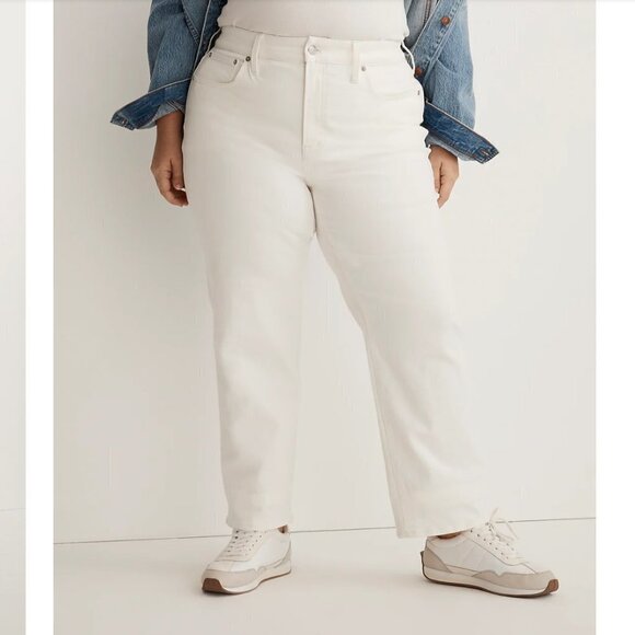 NEW Madewell The Plus Perfect Vintage Straight Jean in Tile White - Picture 3 of 9